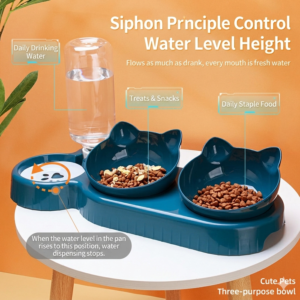 Pet Bowls With Water Feeder | Chill fun Mall