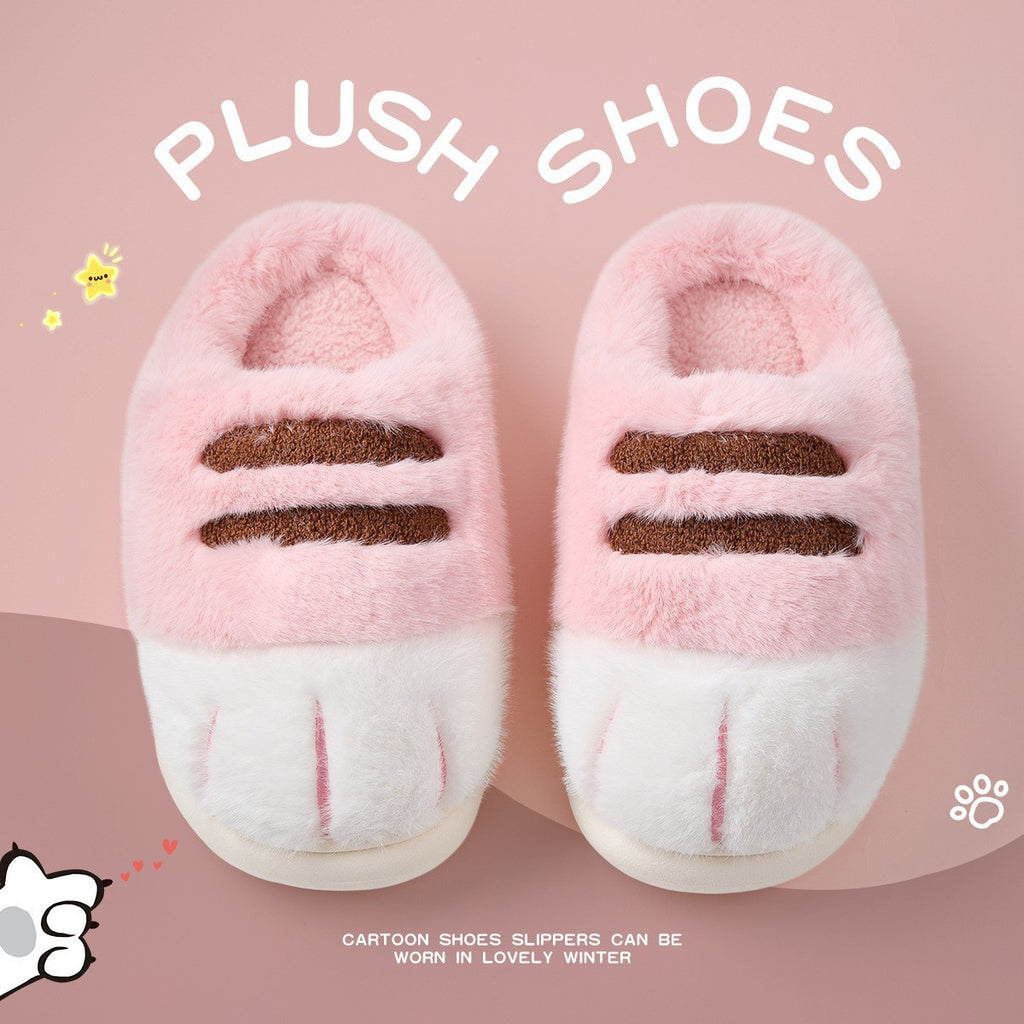 Cute Cat Paw Cotton Slippers | Chill Fun Mall