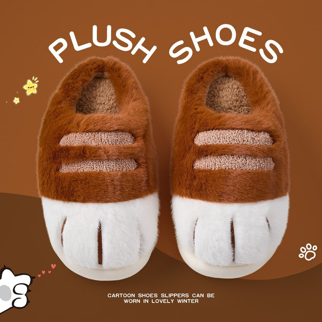 Cute Cat Paw Cotton Slippers | Chill Fun Mall