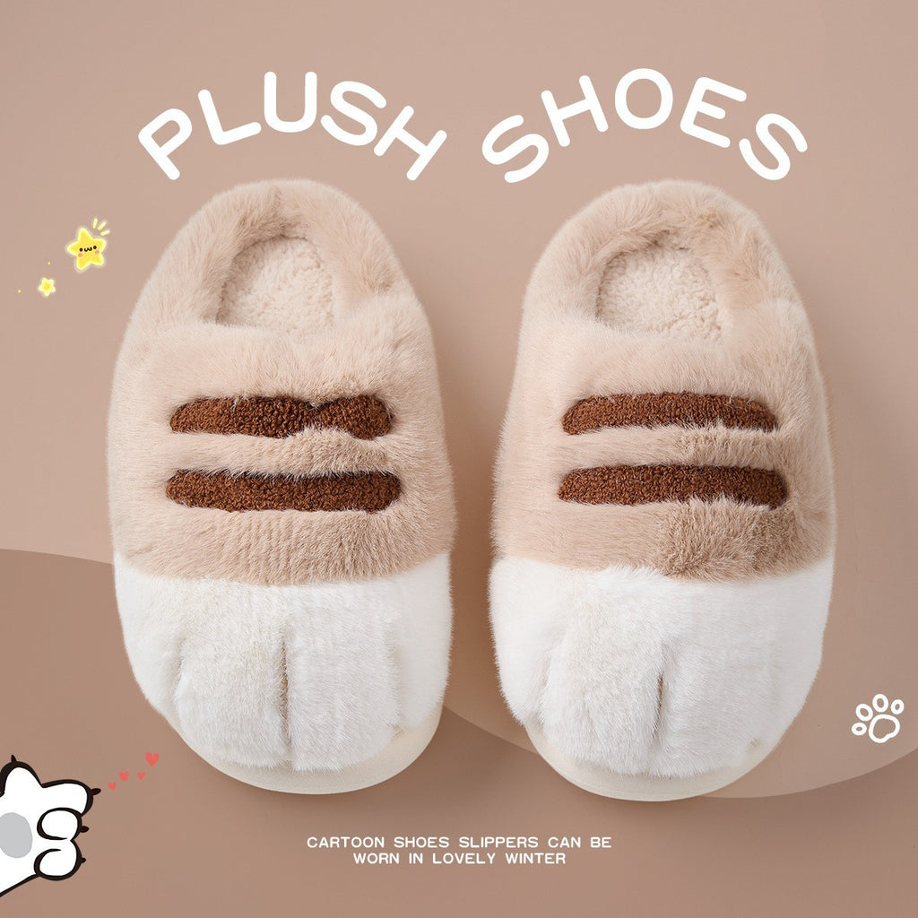 Cute Cat Paw Cotton Slippers | Chill Fun Mall