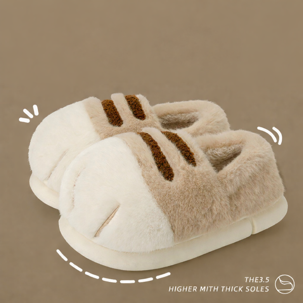 Cute Cat Paw Cotton Slippers | Chill Fun Mall