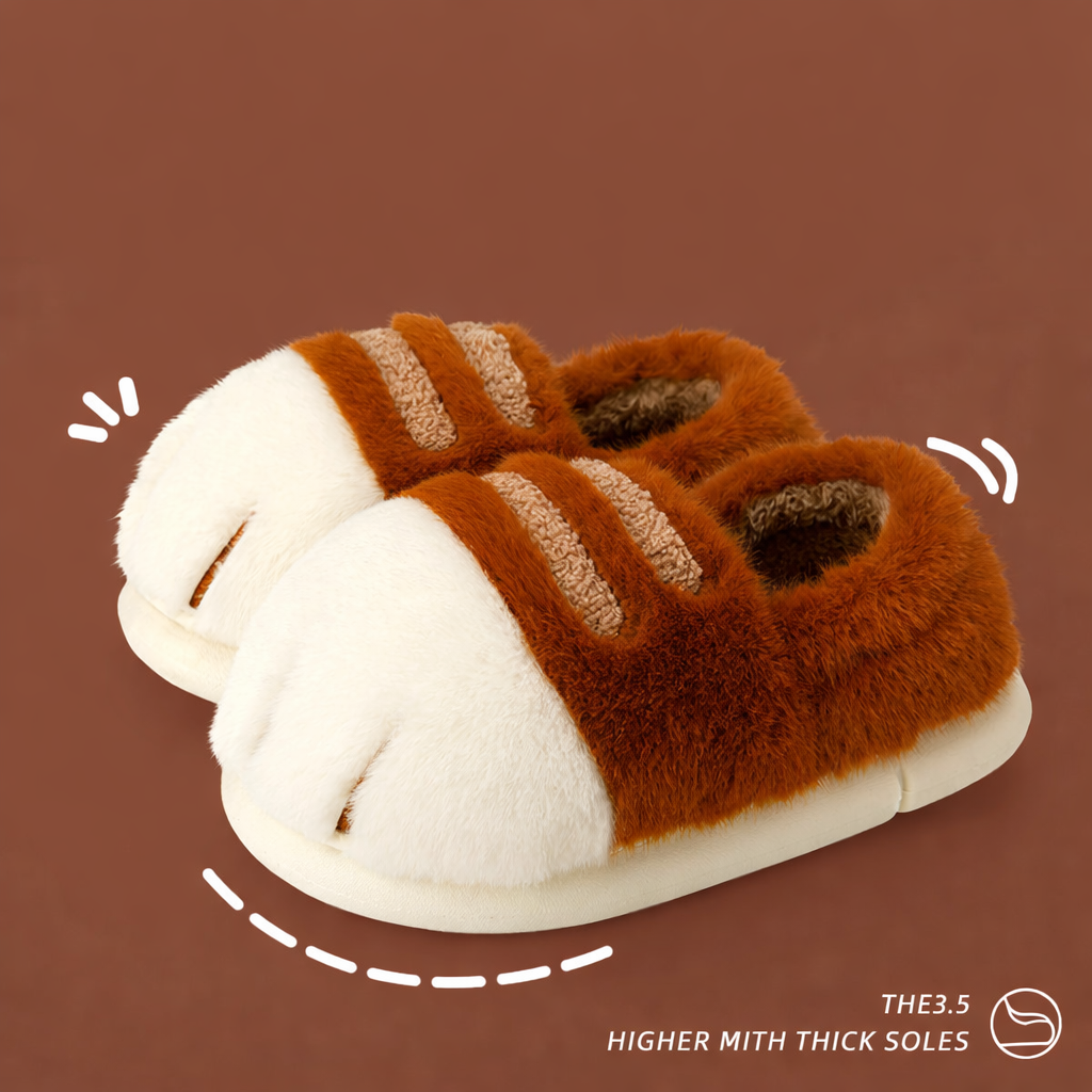 Cute Cat Paw Cotton Slippers | Chill Fun Mall