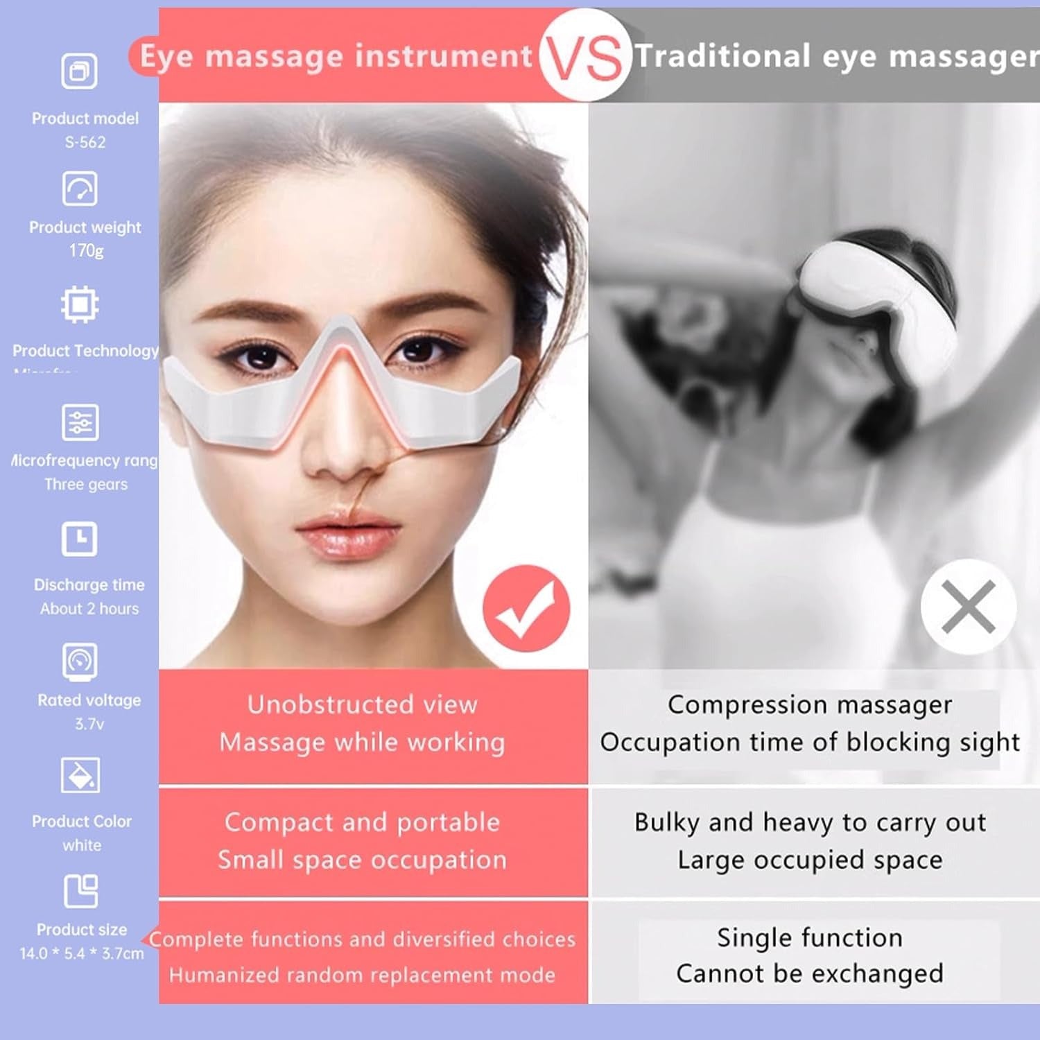 3D Vibration Eye Massager 3Dアイマッサッジャー 明誠 アイマッサージャー アイマスク 3D振動技術 可視レンズ 視界が遮