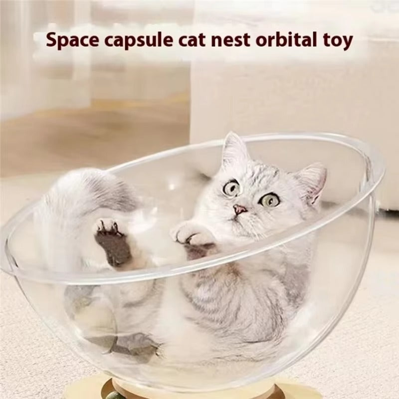 Semi-closed Space Capsule Cat Nest Orbital Toy | Chill Fun Mall